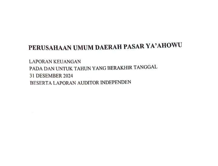 Informasi Laporan Keuangan BUMD/Perusahaan Daerah Tahun 2024