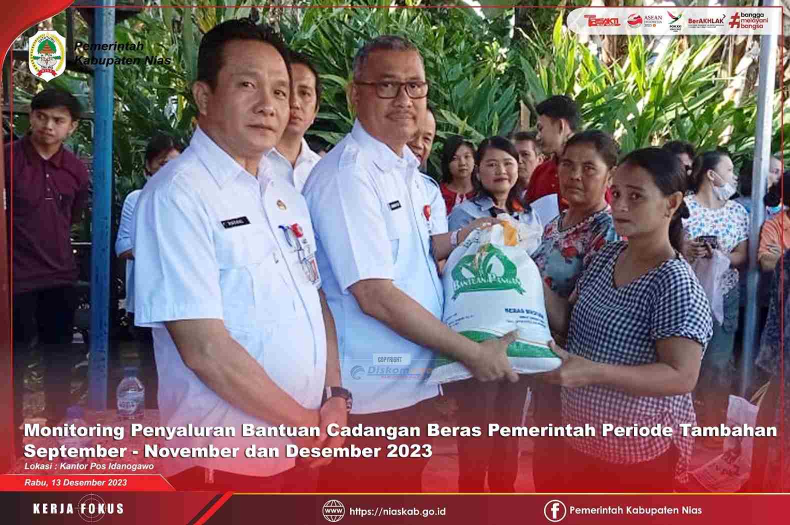 SEKDA KABUPATEN NIAS MONITORING PENYALURAN BANTUAN CADANGAN PANGAN PEMERINTAH DI KECAMATAN IDANOGAWO KABUPATEN NIAS