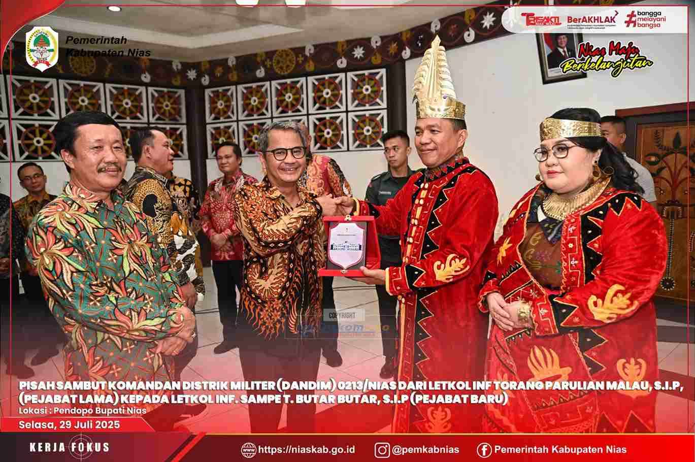 FORKADA SE-KEPULAUAN NIAS GELAR ACARA PISAH SAMBUT DANDIM 0213/NIAS