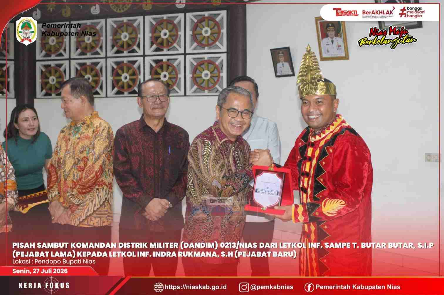 FORKADA SEKEPULAUAN NIAS GELAR ACARA PISAH SAMBUT DANDIM 0213/NIAS