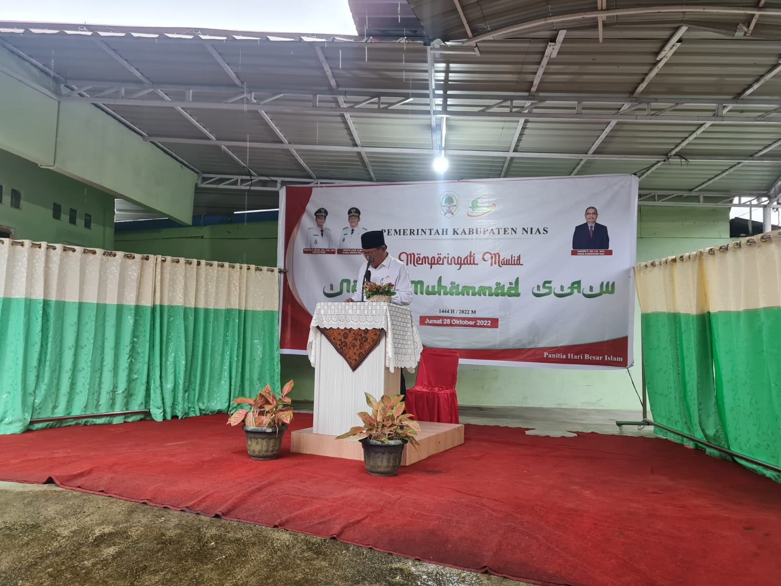 WAKIL BUPATI NIAS HADIRI ACARA PERINGATAN MAULID NABI MUHAMMAD SAW TAHUN 1444 H/2022 M DI KABUPATEN NIAS TAHUN 2022