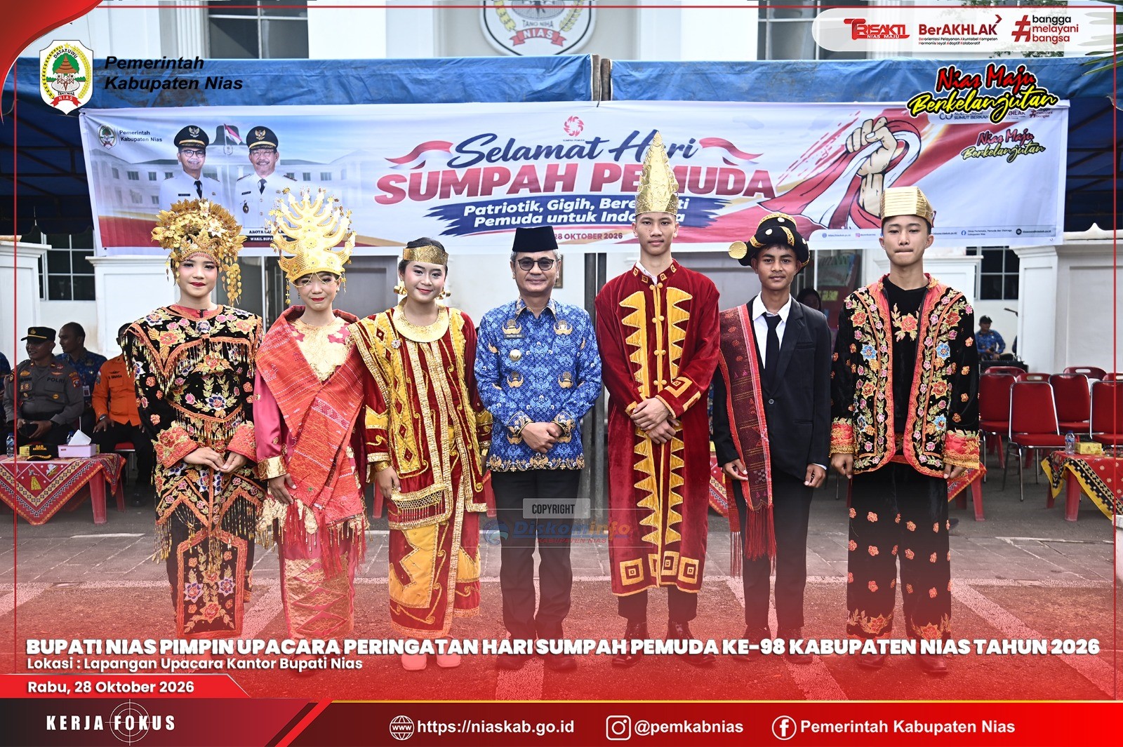 BUPATI NIAS PIMPIN UPACARA PERINGATAN HARI SUMPAH PEMUDA KE-98 KABUPATEN NIAS TAHUN 2026
