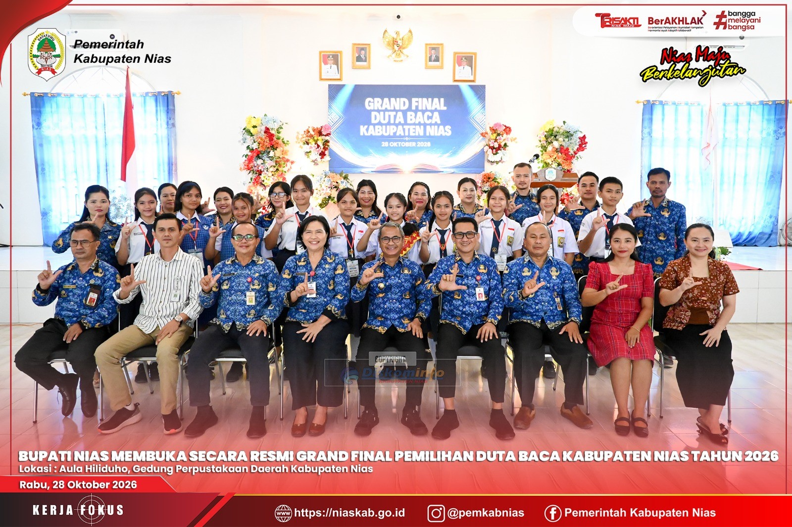 BUPATI NIAS BUKA SECARA RESMI GRAND FINAL PEMILIHAN DUTA BACA KABUPATEN NIAS TAHUN 2026