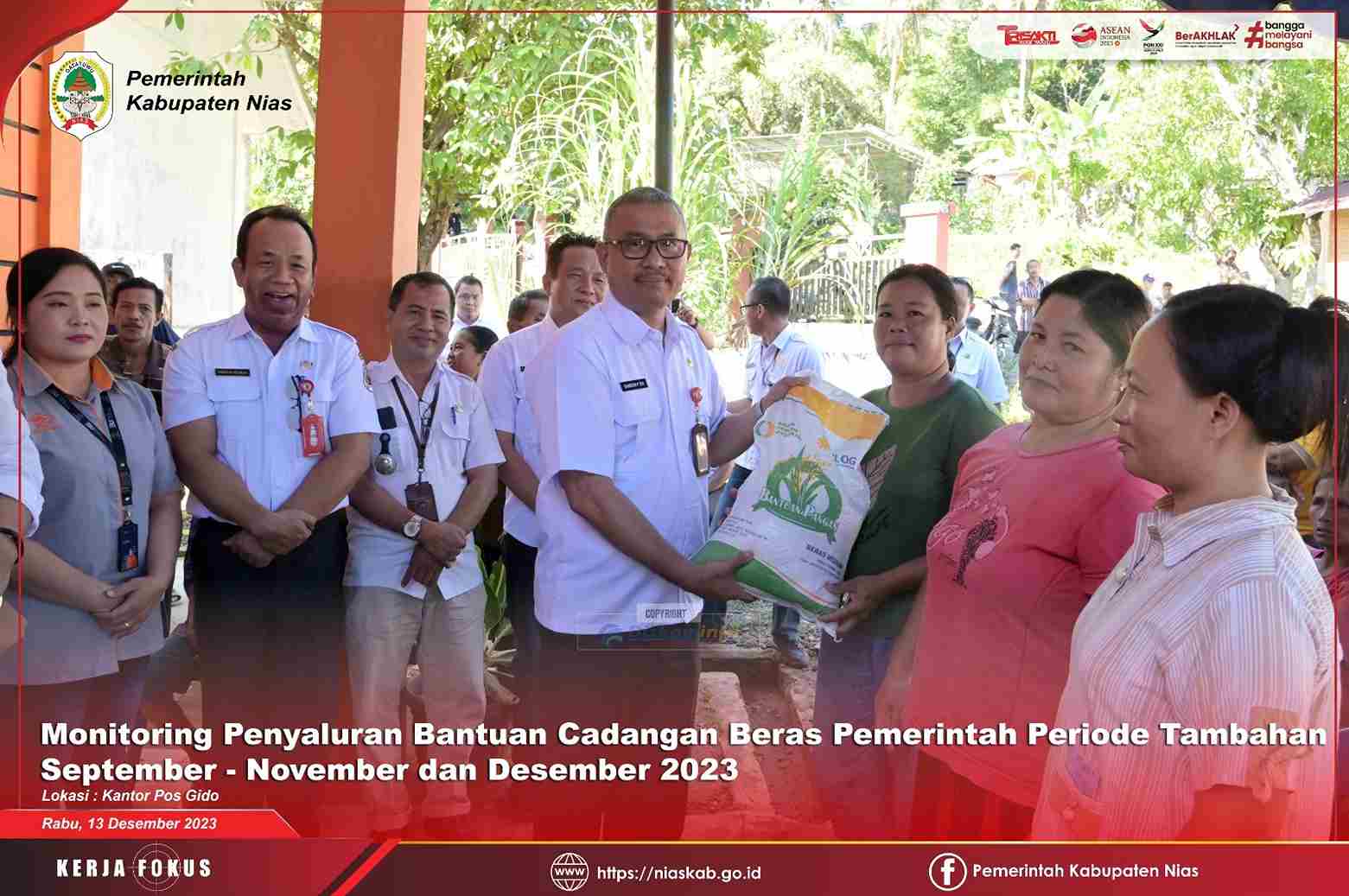 SEKDA KABUPATEN NIAS MONITORING PENYALURAN BANTUAN CADANGAN PANGAN PEMERINTAH DI KECAMATAN GIDO KABUPATEN NIAS