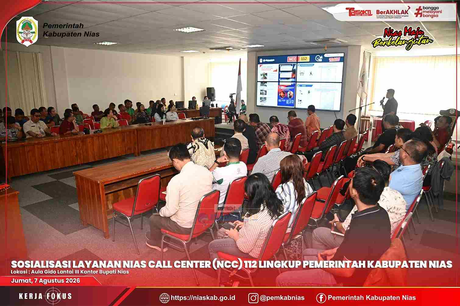 SOSIALISASI LAYANAN NIAS CALL CENTER (NCC) 112 LINGKUP PEMERINTAH KABUPATEN NIAS