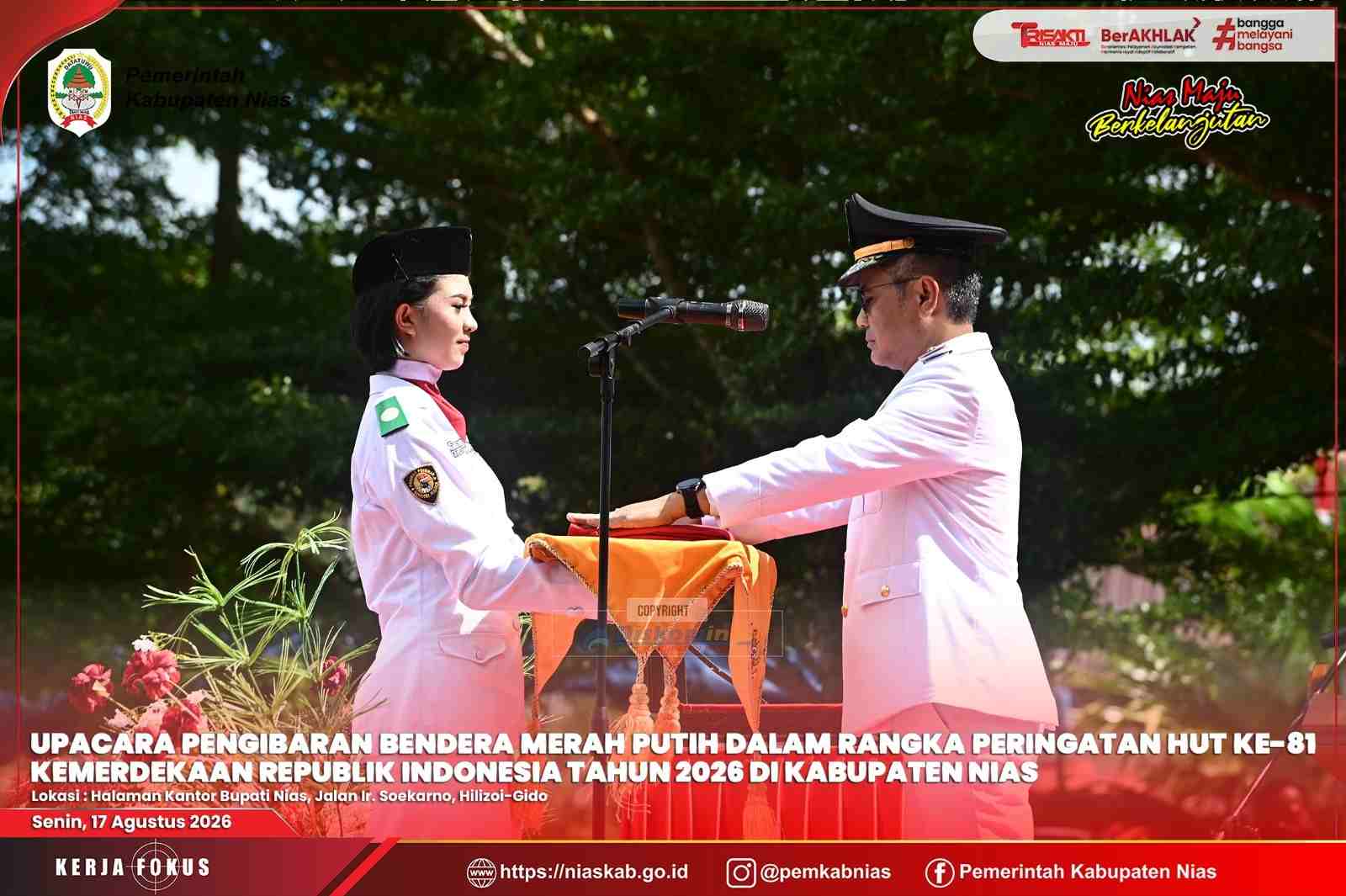 UPACARA DETIK-DETIK PROKLAMASI KEMERDEKAAN KE-81 RI TAHUN 2026 DI KABUPATEN NIAS