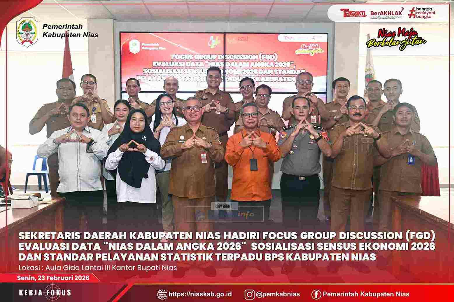 SEKDA KABUPATEN NIAS HADIRI FGD EVALUASI “KABUPATEN NIAS DALAM ANGKA 2026” DAN SOSIALISASI SENSUS EKONOMI 2026