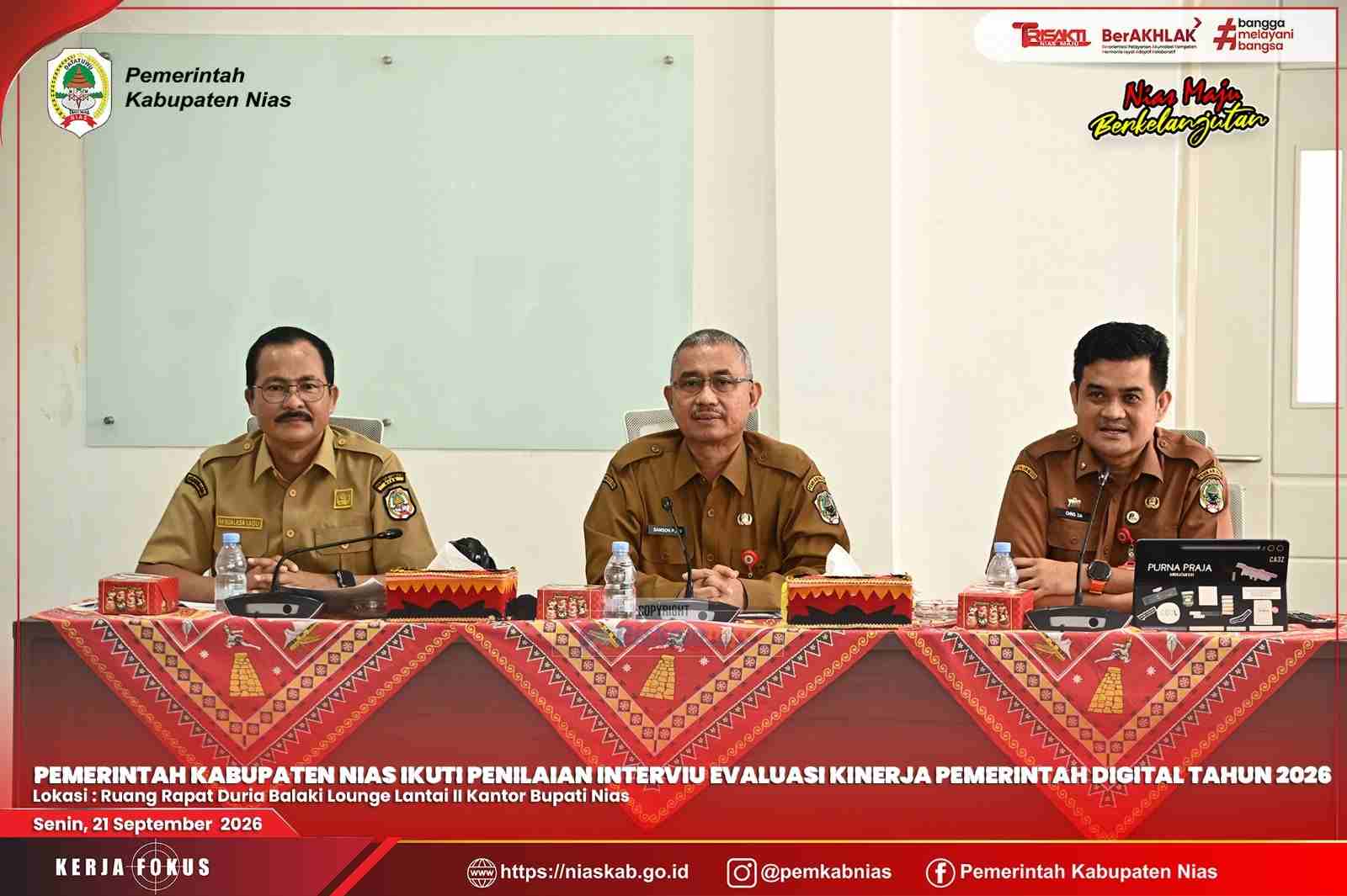 PEMERINTAH KABUPATEN NIAS IKUTI PENILAIAN INTERVIU EVALUASI KINERJA PEMERINTAH DIGITAL TAHUN 2026