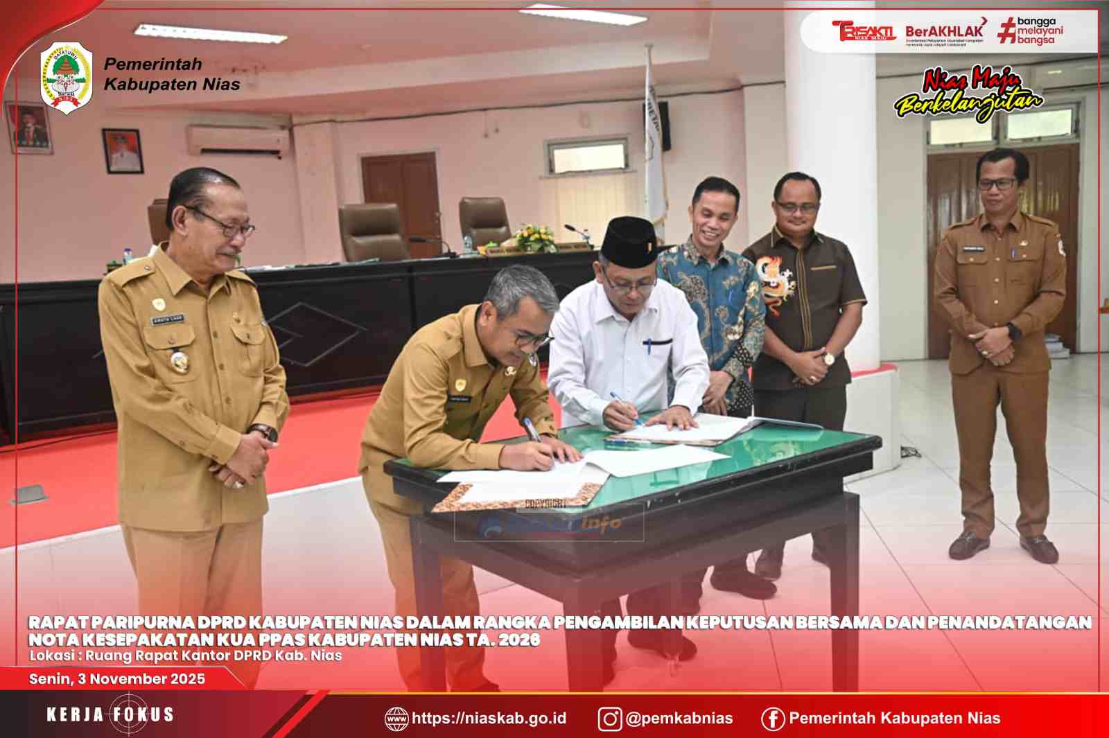 BUPATI NIAS HADIRI RAPAT PARIPURNA DPRD BAHAS AGENDA STRATEGIS PEMBANGUNAN DAERAH