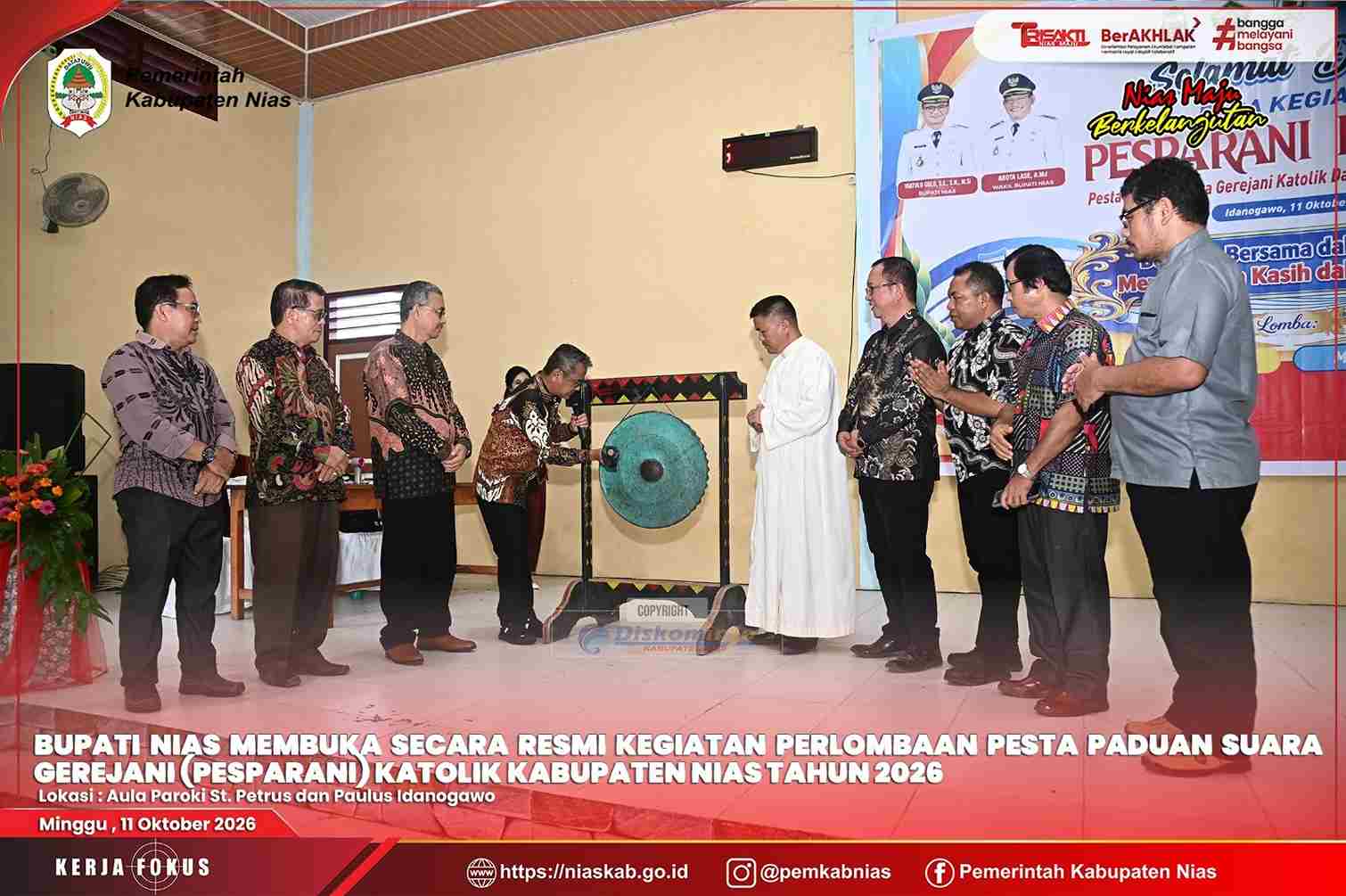 BUPATI NIAS BUKA SECARA RESMI PERLOMBAAN PESPARANI KATOLIK KABUPATEN NIAS TAHUN 2026