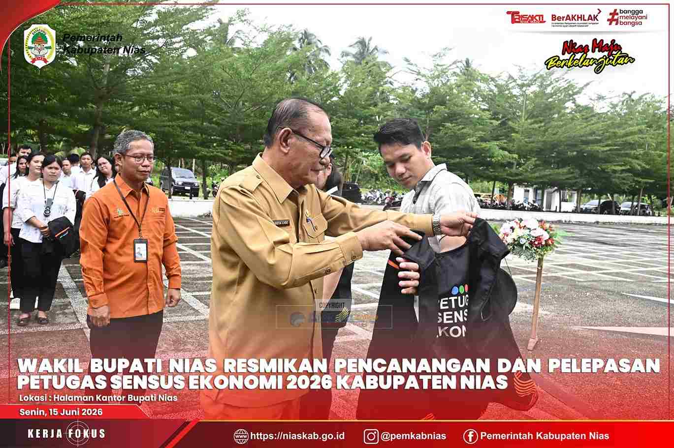 WAKIL BUPATI NIAS RESMIKAN PENCANANGAN DAN PELEPASAN PETUGAS SENSUS EKONOMI 2026 KABUPATEN NIAS