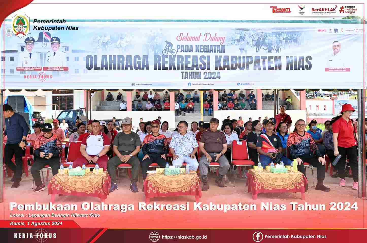 BUPATI NIAS MEMBUKA SECARA RESMI KEGIATAN OLAHRAGA REKREASI KABUPATEN NIAS TAHUN 2024