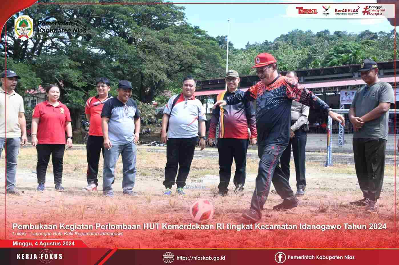 WAKIL BUPATI NIAS MEMBUKA SECARA RESMI KEGIATAN PERLOMBAAN  HUT KE-79 KEMERDEKAAN RI TINGKAT KECAMATAN IDANOGAWO TAHUN 2024