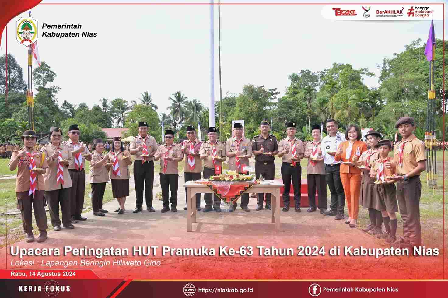 PEMERINTAH KABUPATEN NIAS GELAR UPACARA HUT PRAMUKA KE-63 TAHUN 2024