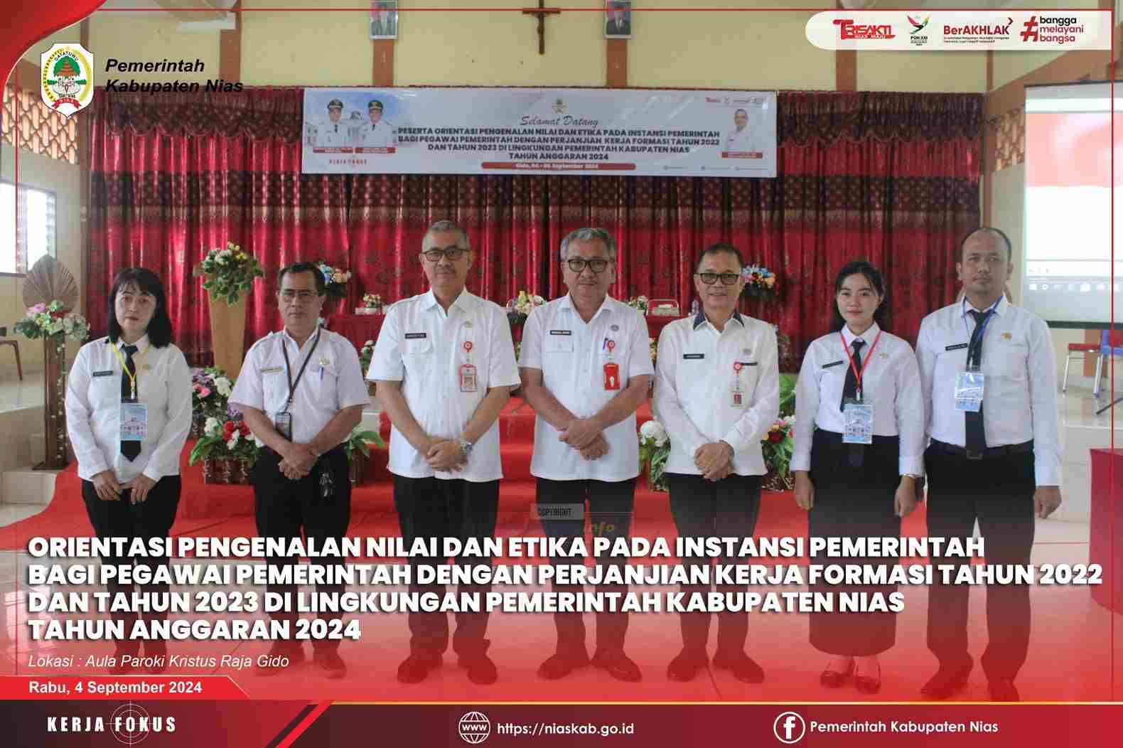 ORIENTASI PENGENALAN NILAI DAN ETIKA BAGI P3K DI LINGKUNGAN PEMERINTAH KABUPATEN NIAS TAHUN ANGGARAN 2024