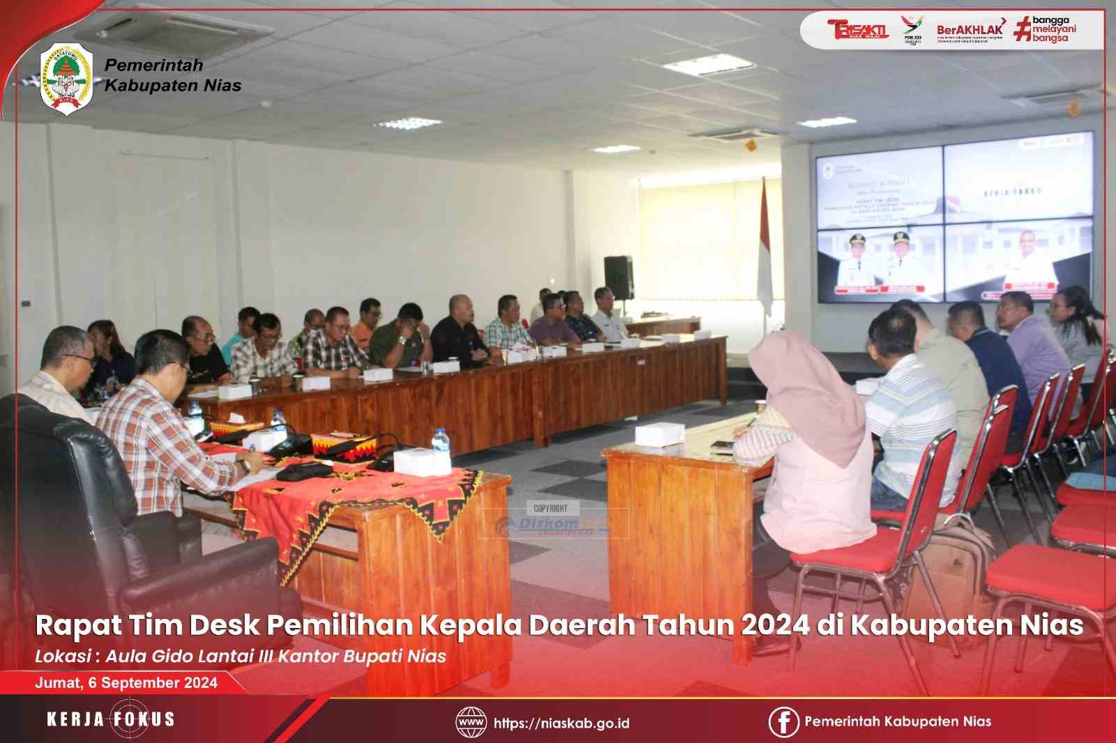 RAPAT TIM DESK PEMILIHAN KEPALA DAERAH TAHUN 2024 KABUPATEN NIAS