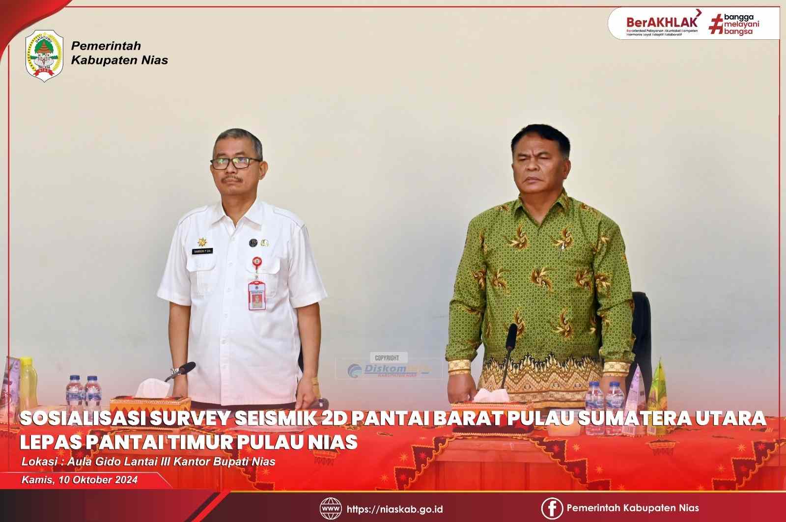 KEGIATAN SOSIALISASI PELAKSANAAN SURVEY SEISMIK 2D DI WILAYAH LEPAS PANTAI TIMUR PULAU NIAS