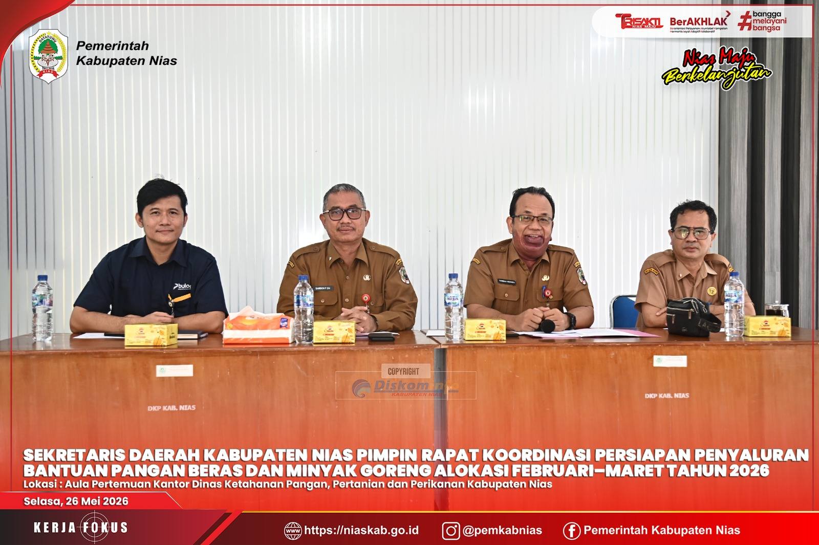 SEKDA KABUPATEN NIAS TEKANKAN SINERGI DAN PENGAWASAN UNTUK PASTIKAN KELANCARAN PENYALURAN BANTUAN PANGAN