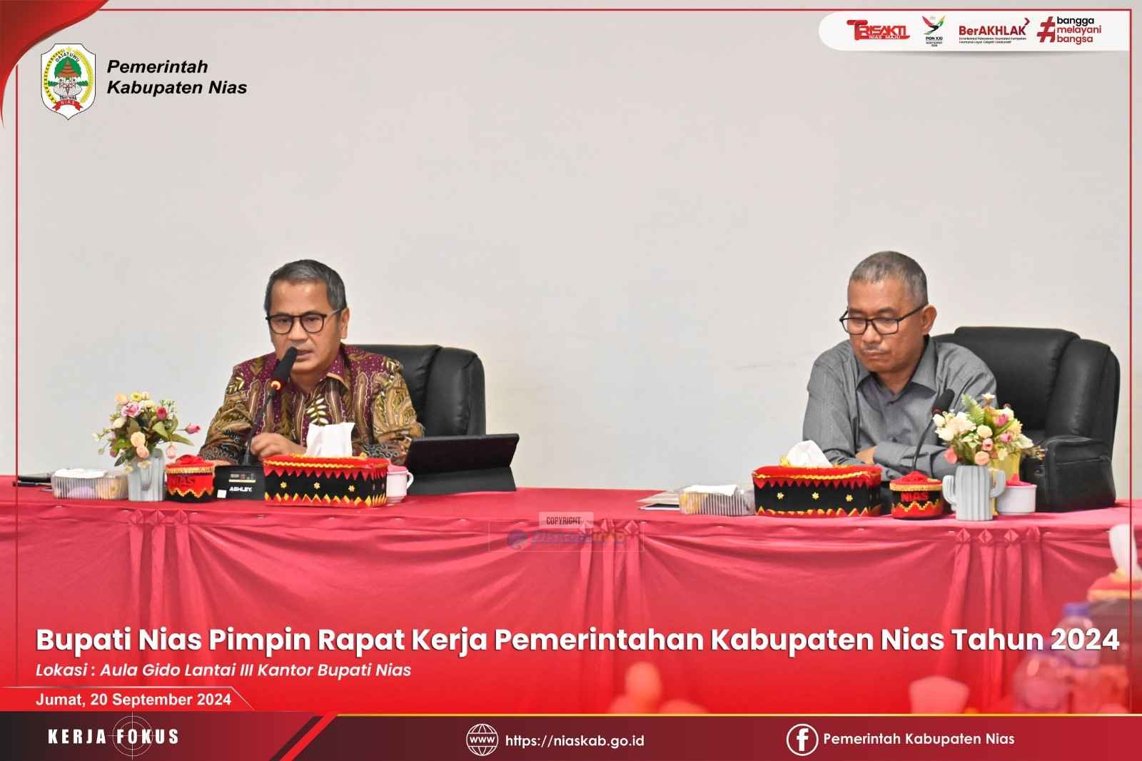 BUPATI NIAS PIMPIN RAPAT KERJA PEMERINTAHAN KABUPATEN NIAS TAHUN 2024