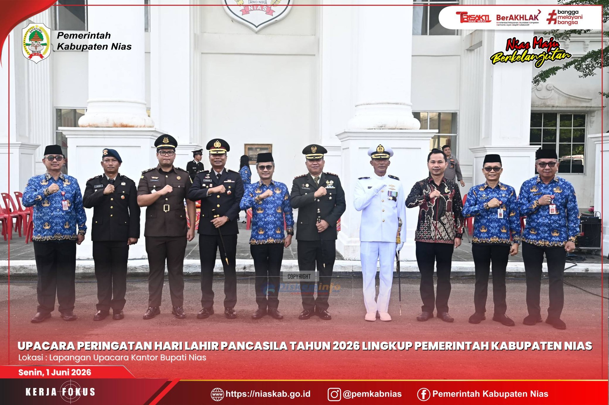PEMERINTAH KABUPATEN NIAS GELAR UPACARA PERINGATAN HARI LAHIR PANCASILA TAHUN 2026