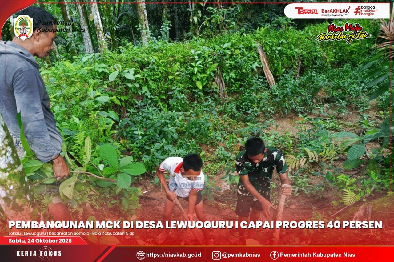 Pembangunan MCK di Desa Lewuoguru I Capai Progres 40 Persen