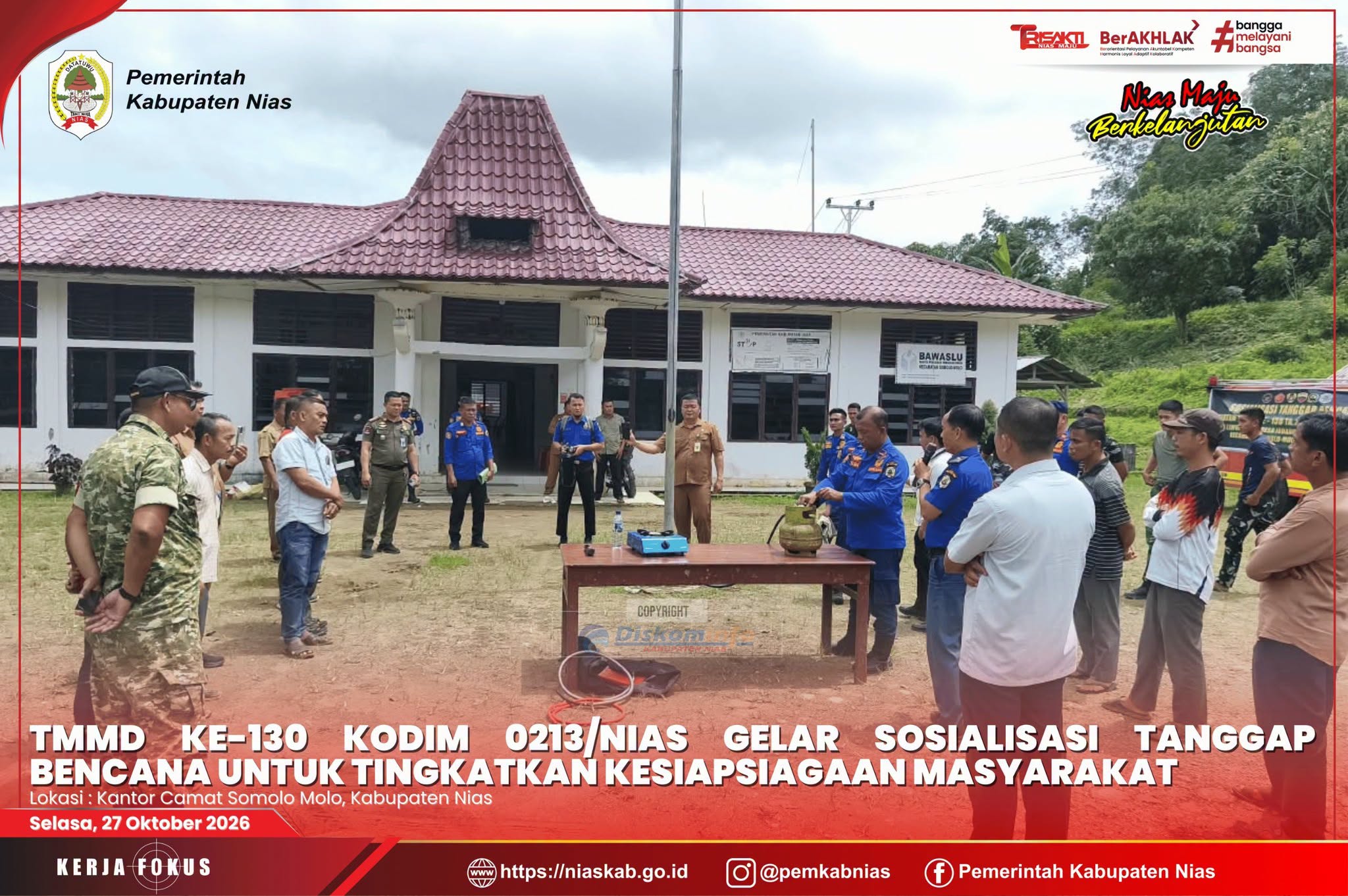 TMMD ke-130 Kodim 0213/Nias Gelar Sosialisasi Tanggap Bencana untuk Tingkatkan Kesiapsiagaan Masyarakat