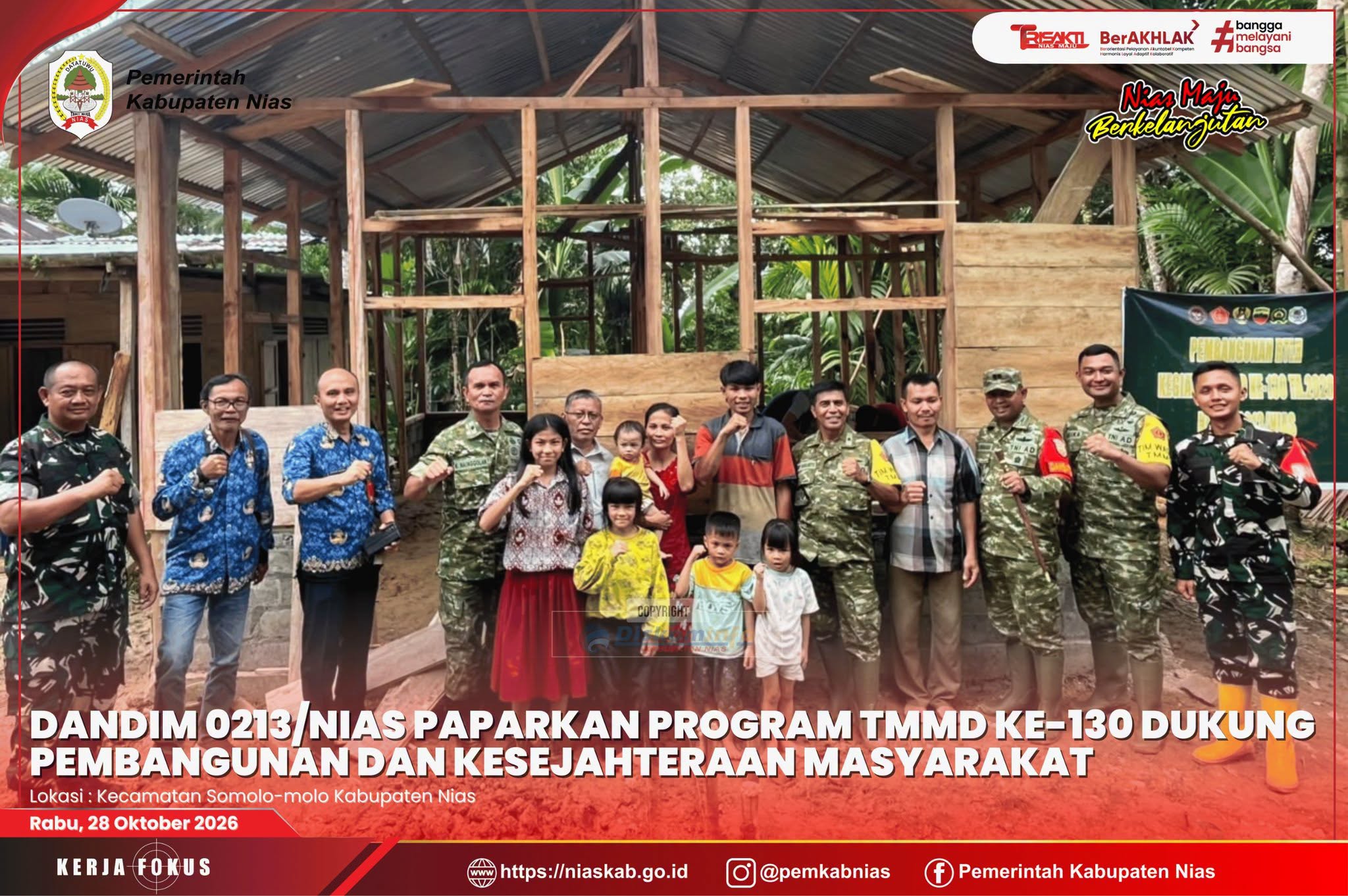 Dandim 0213/Nias Paparkan Program TMMD ke-130, Dukung Pembangunan dan Kesejahteraan Masyarakat