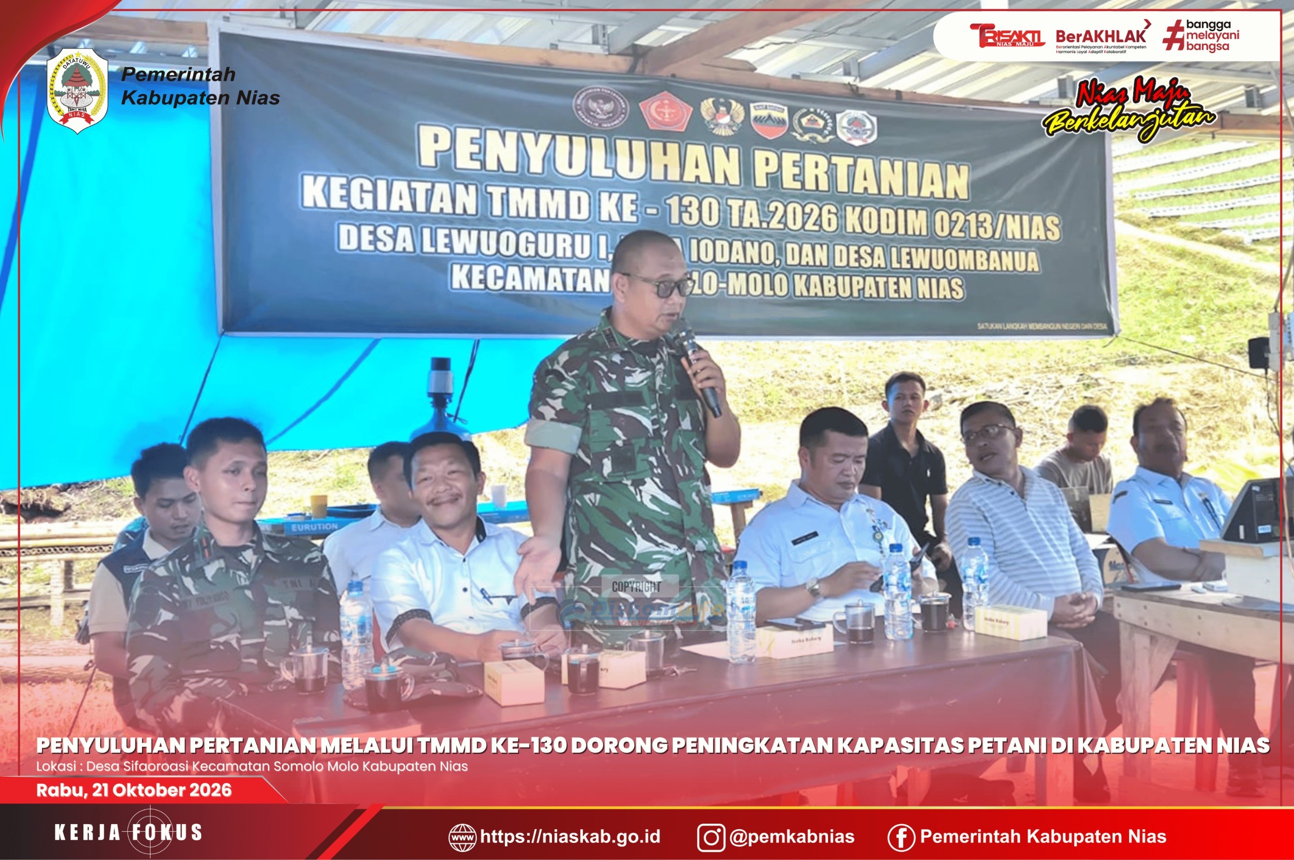 Penyuluhan Pertanian melalui TMMD ke-130 Dorong Peningkatan Kapasitas Petani di Kabupaten Nias